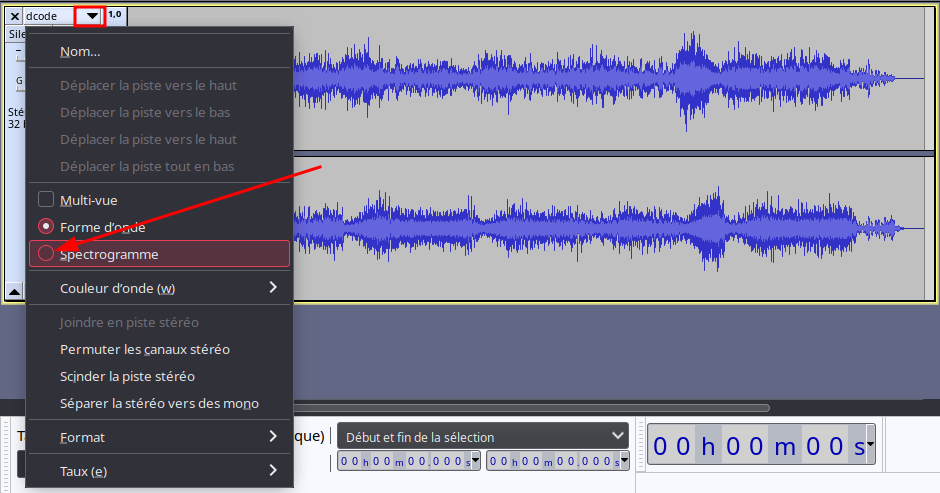 Audacity spectrum